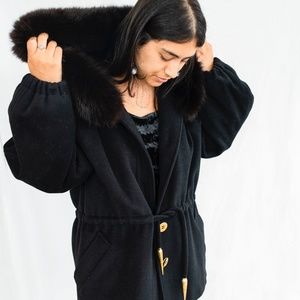 Anorak Black Hooded Coat